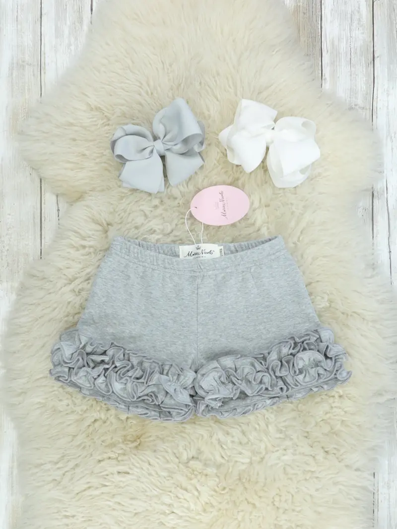 Heather Grey Cotton Icing Shorts 1