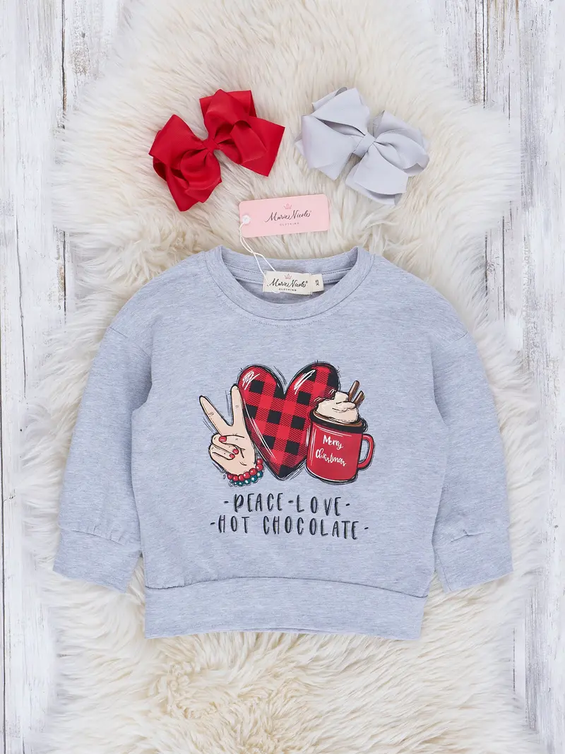 Heather Grey Hot Chocolate Graphic Crew Neck Tee 1