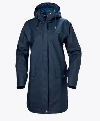 Helly Hansen Women’S Moss Raincoat – Navy Lightweight Waterproof Shell 1