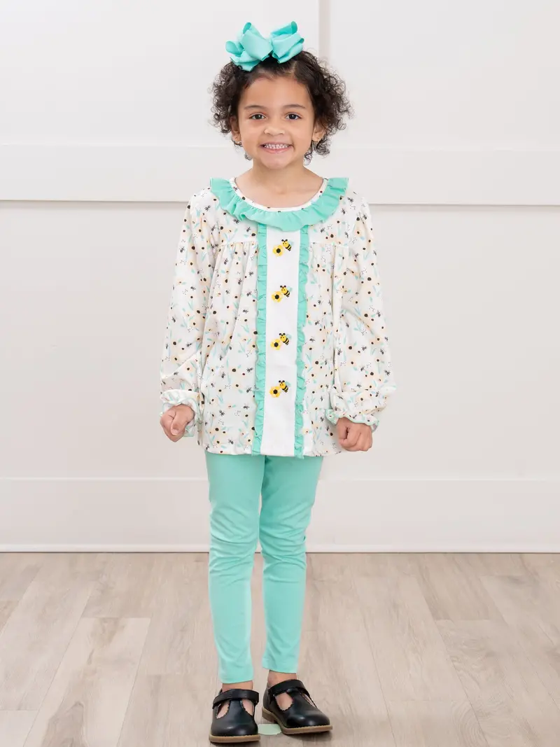 Honey Meadow Embroidered Ruffle Coordinated Outfit 1