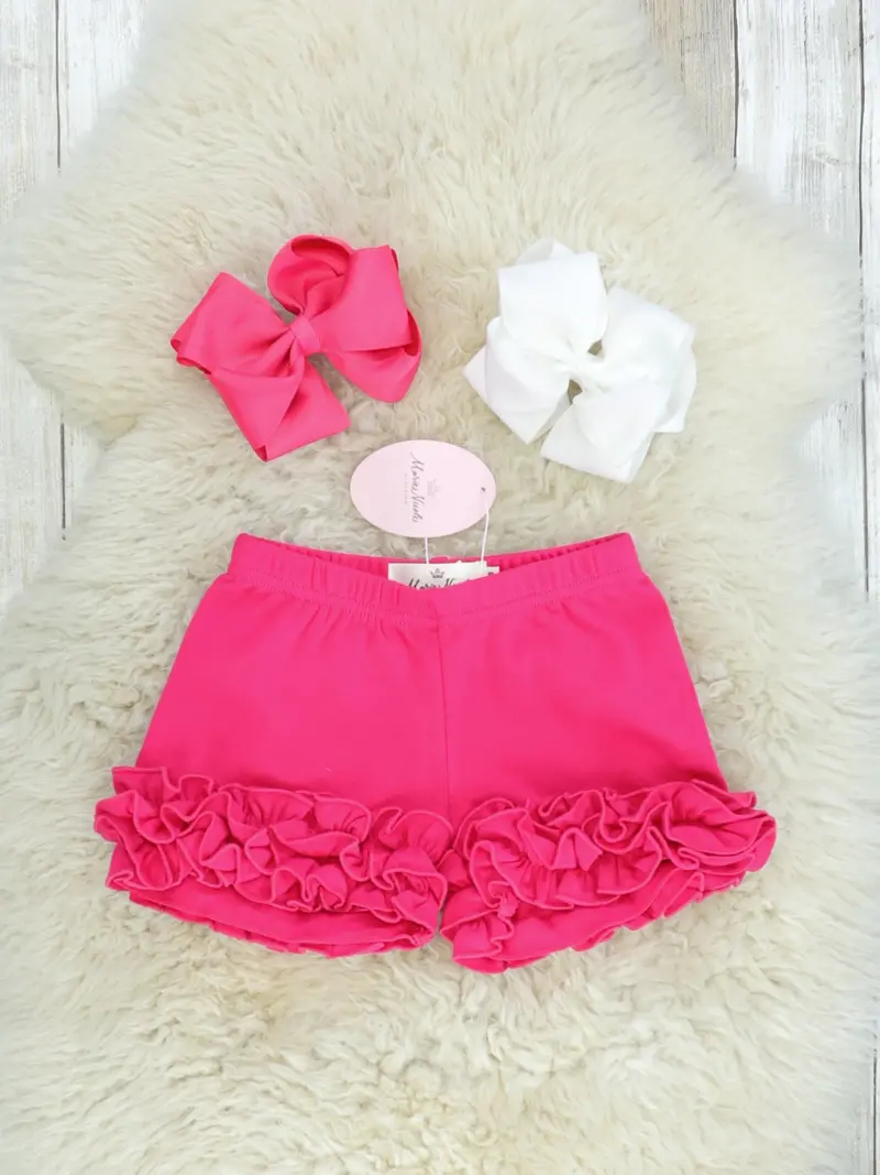 Hot Pink Cotton Icing-Style Shorts 1