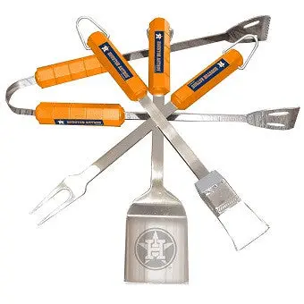 Houston Astros 4-Piece Bbq Tool Set – Mlb Team-Themed Grilling Collection 1