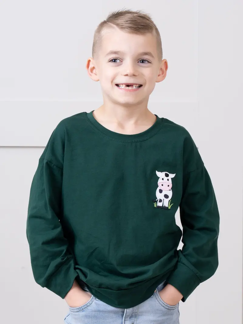 Hunter Green Farm Friends Crew Neck Top 1