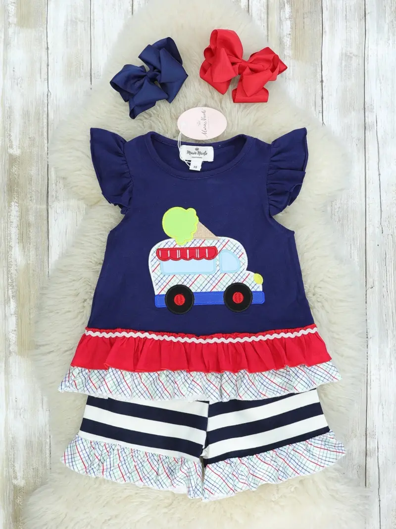 Ice Cream Truck Ruffle Dress Outfit 1