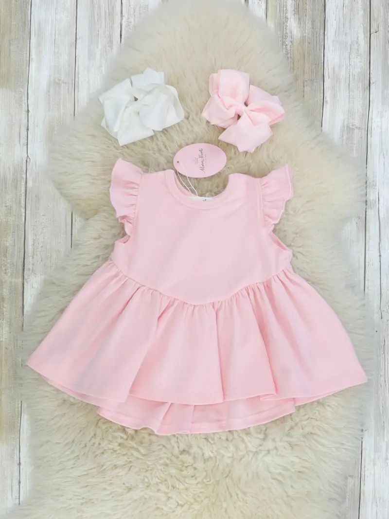 Icy Pink Cotton Hi-Lo Ruffle Top 1