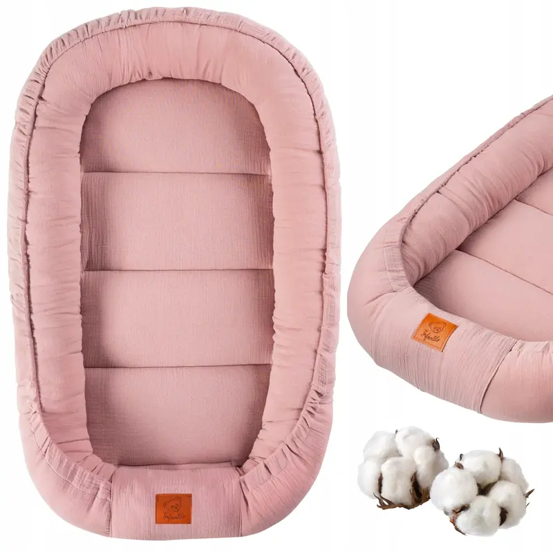Infantilo Muslin Baby Cocoon – Ultra-Soft Pink Swaddle Blanket For Newborns 1