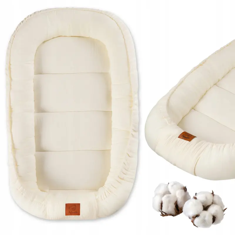 Infantilo Smooth Beige Muslin Swaddle Cocoon For Newborns 1