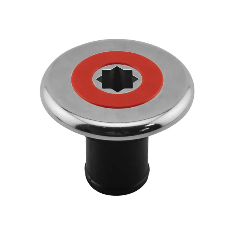 Inox Deck Filler Ø38Mm - Red-Capped Fuel Access With Black Base 1