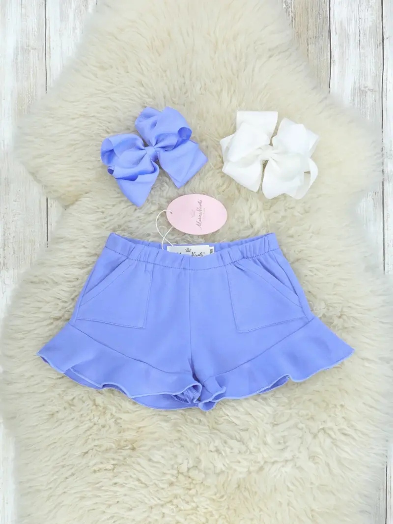 Iris-Colored Pocket Ruffle Shorts 1