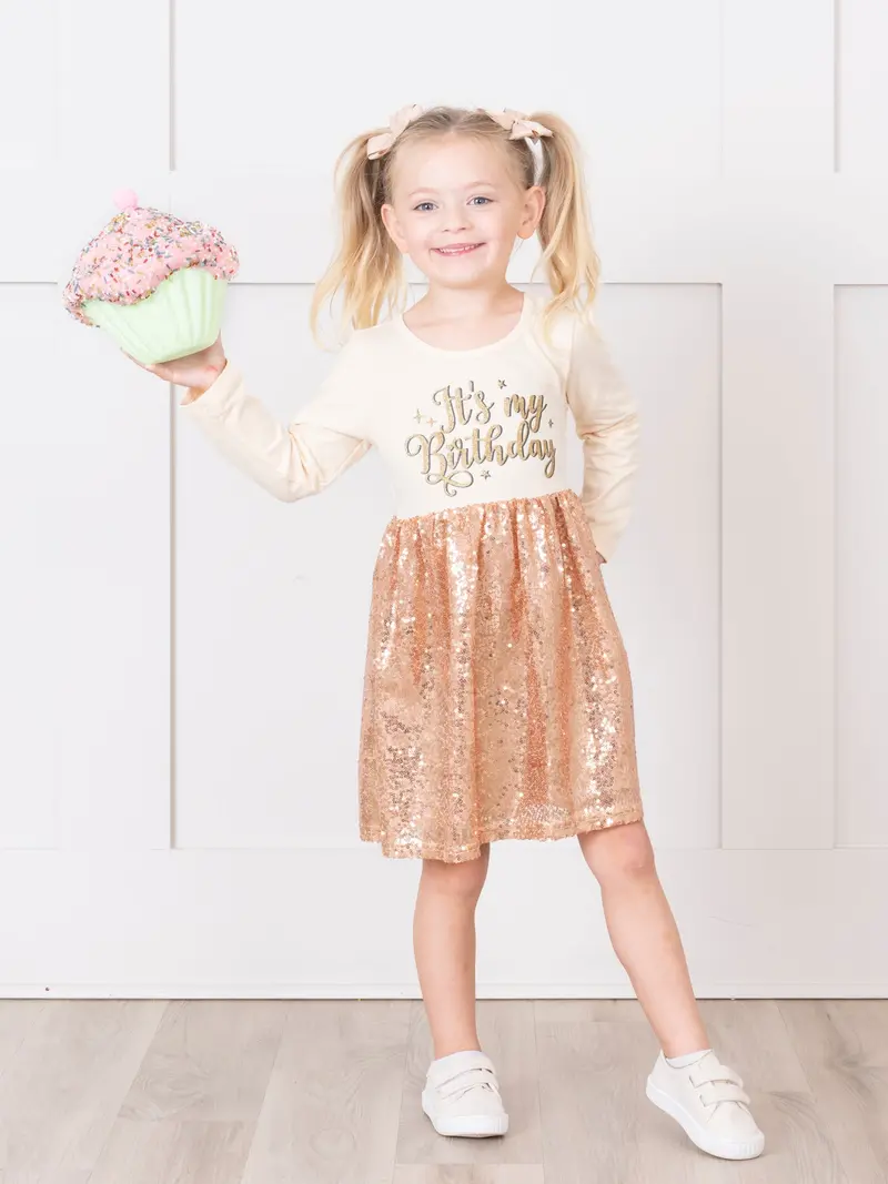 "It'S My Birthday" Sequined Celebration Dress 1
