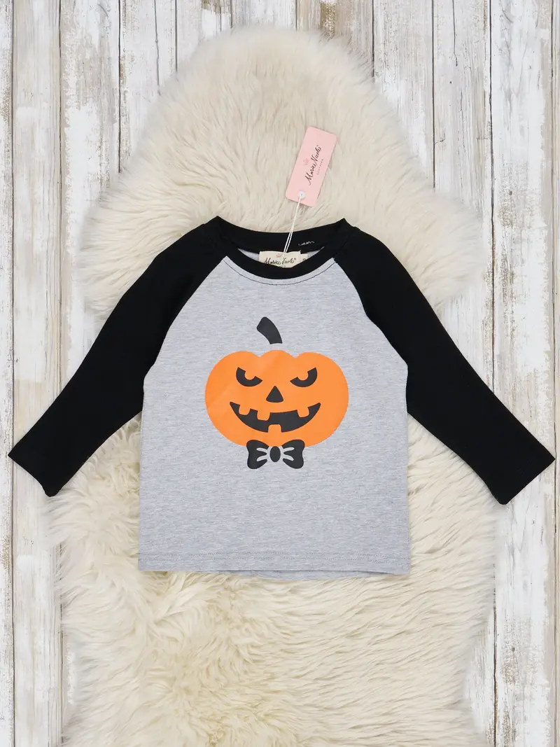 Jack-O-Lantern Embroidered Raglan Top 1