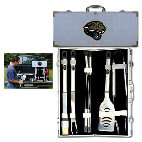 Jacksonville Jaguars 8-Piece Barbecue Tool Set – Official Nfl Grilling Gear 1