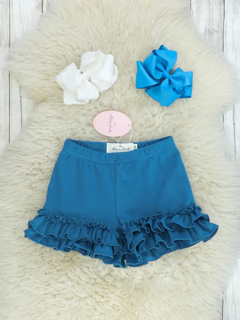 Jade Sea Cotton Ruffle-Trimmed Shorts 1
