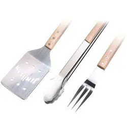 Jim Beam 3-Piece Engraved Bbq Set – Spatula, Fork & Tongs In Branded Gift Box 1