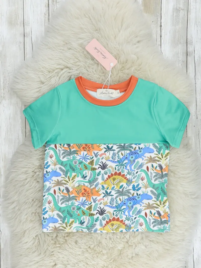 Jungle Green Dino Graphic Raglan Shirt 1