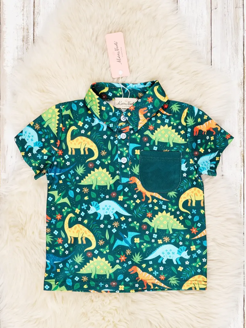 Jurassic Jungle Animal Print Polo Shirt 1