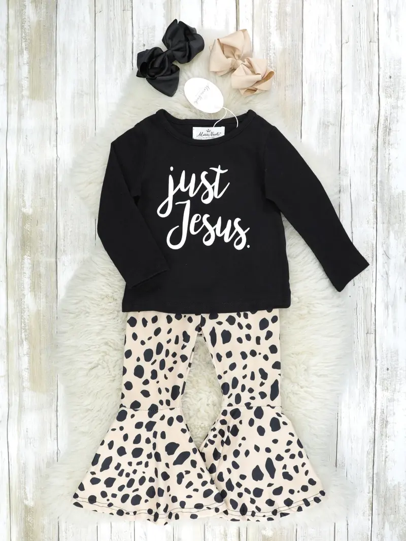 Just Jesus Dalmatian Bell Bottom Outfit 1