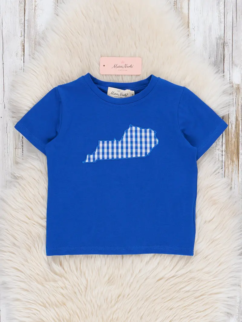 Kentucky Embroidered Gingham Short-Sleeve Shirt 1