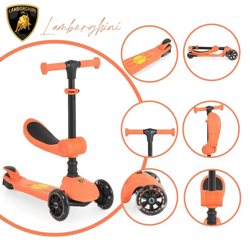 Lamborghini 2-In-1 Ride-On Scooter – Stylish Kids Scooter With Seat Mode 1