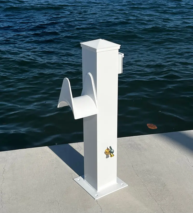 Large Dual-Function Pedestal For Water & Electrical Hookups – 36"H × 10"W × 10"D 1