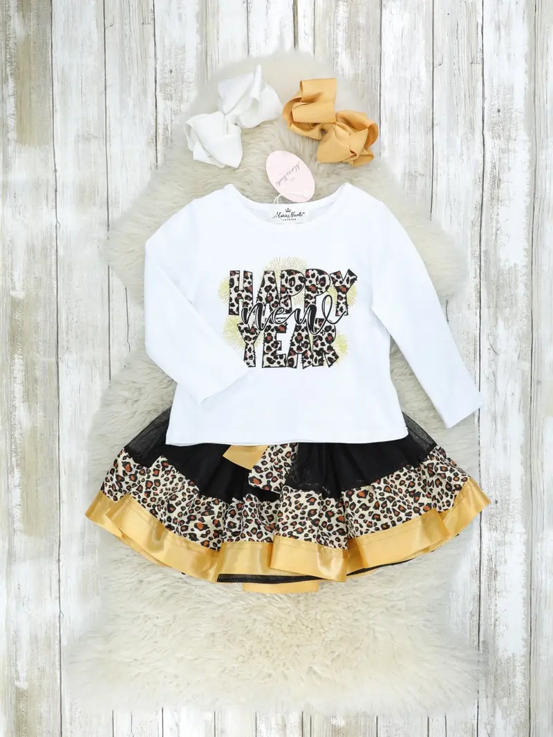 Leopard Happy New Year Tulle Dress Ensemble 1