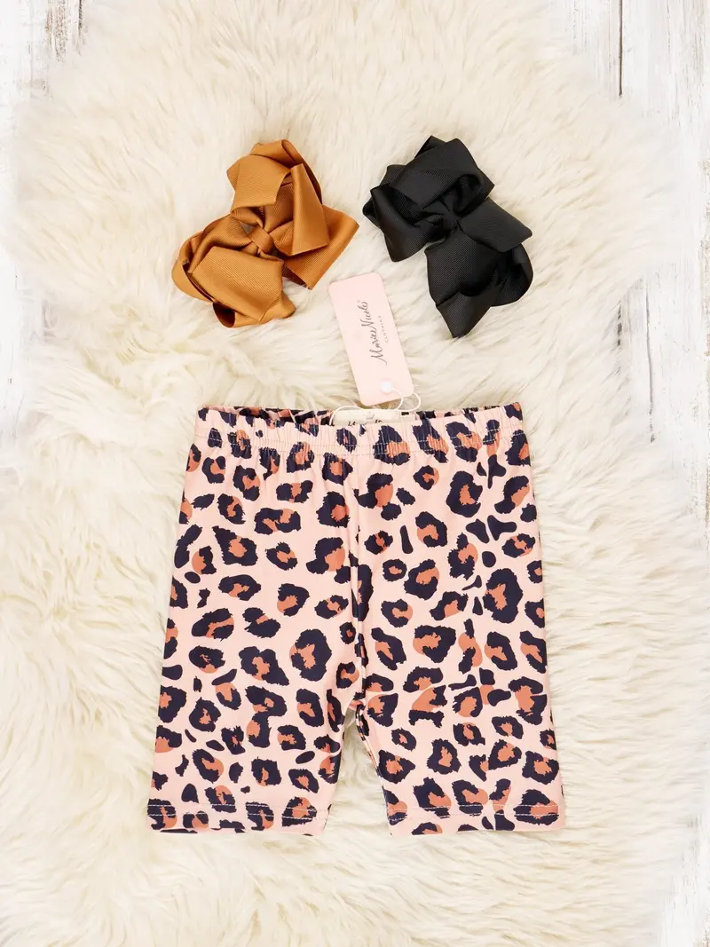 Leopard Print Full-Length Biker Shorts 1