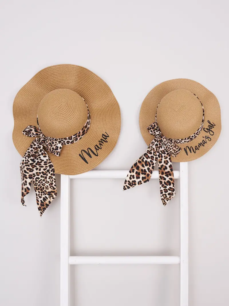 Leopard Print Woven Sun Hat – Mom & Me Set 1