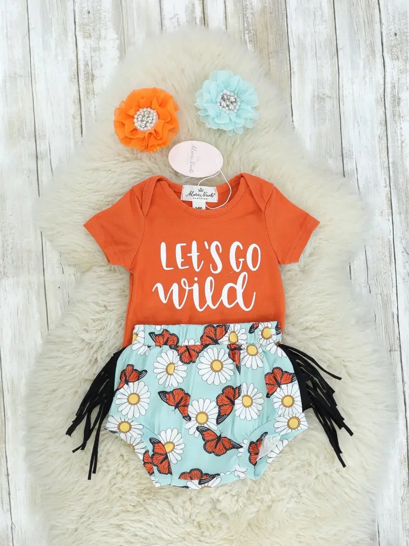 'Let'S Go Wild' Butterfly-Fringe Bloomers And Matching Top 1