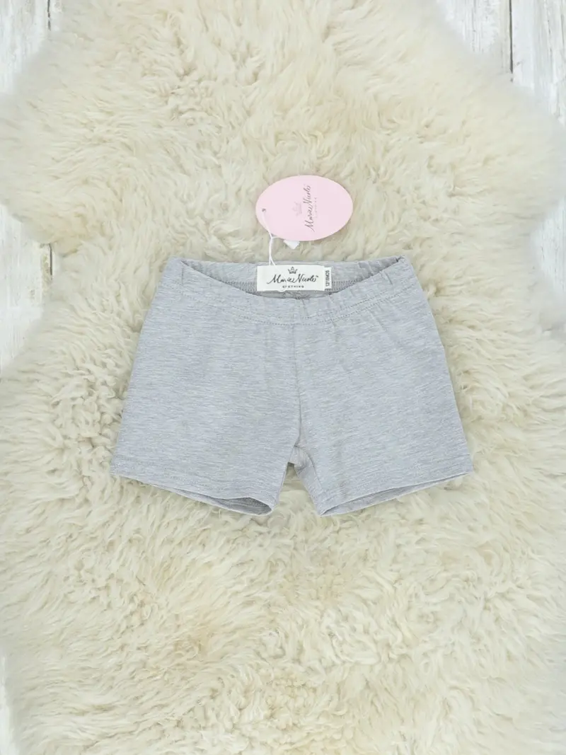 Light Grey Cotton Everyday Shorts For Toddlers 1