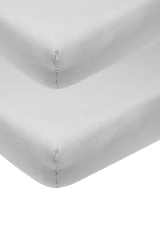 Light Grey Jersey Fitted Sheet Set – 2-Pack For 70X140Cm Baby Beds 1