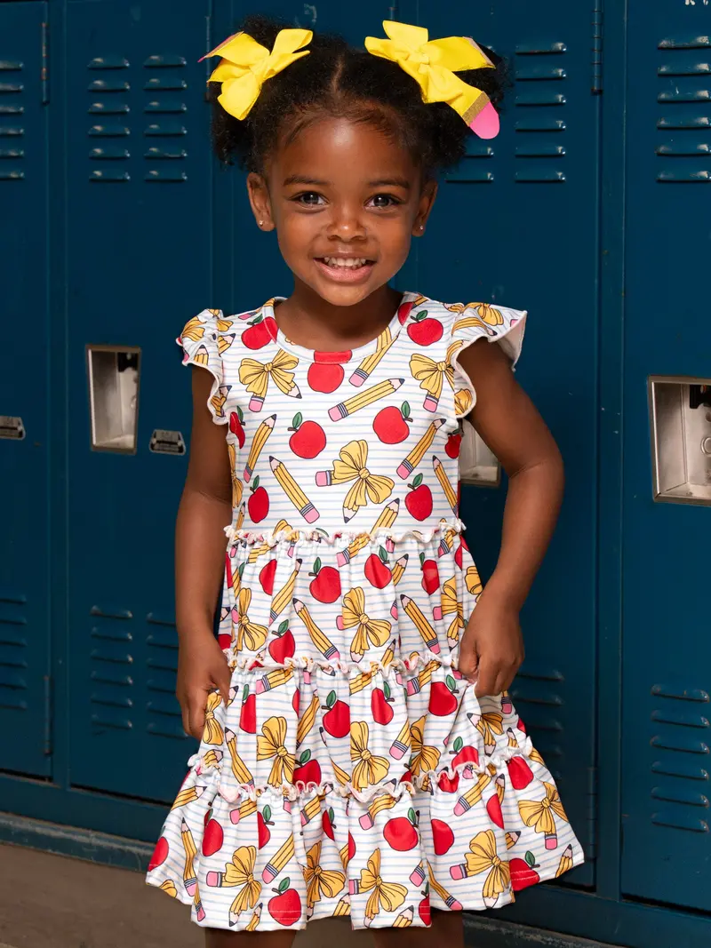 Little Learner Bow Detail Ruffle Dress 1