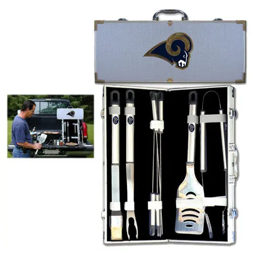 Los Angeles Rams 8-Piece Grill Set – Retro Nfl-Themed Bbq Tools (Formerly St. Louis Rams) 1
