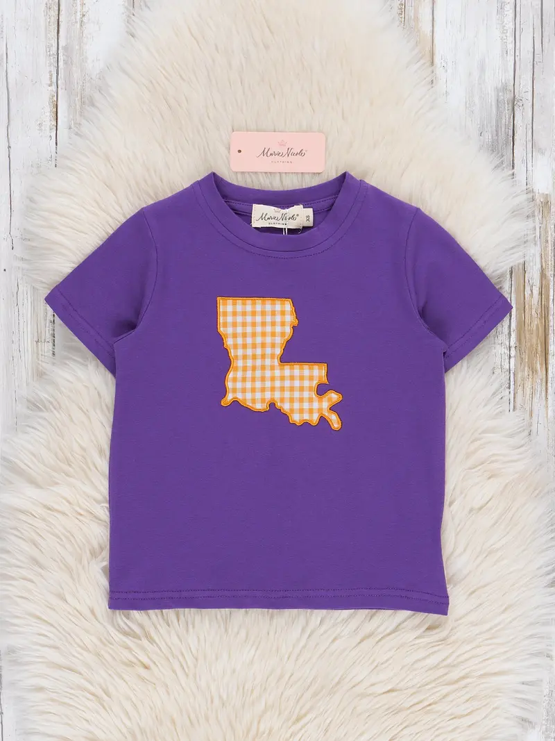 Louisiana Embroidered Gingham Short-Sleeve Shirt 1
