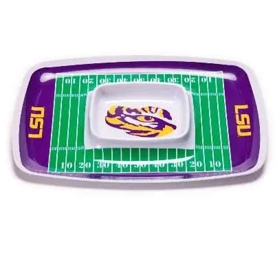 Lsu Tigers Chip And Dip Serving Tray - Collegiate Game Day Appetizer Dish 1