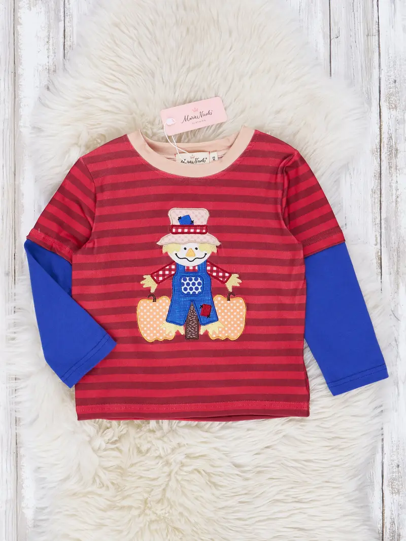 Maroon Striped Scarecrow Tee 1