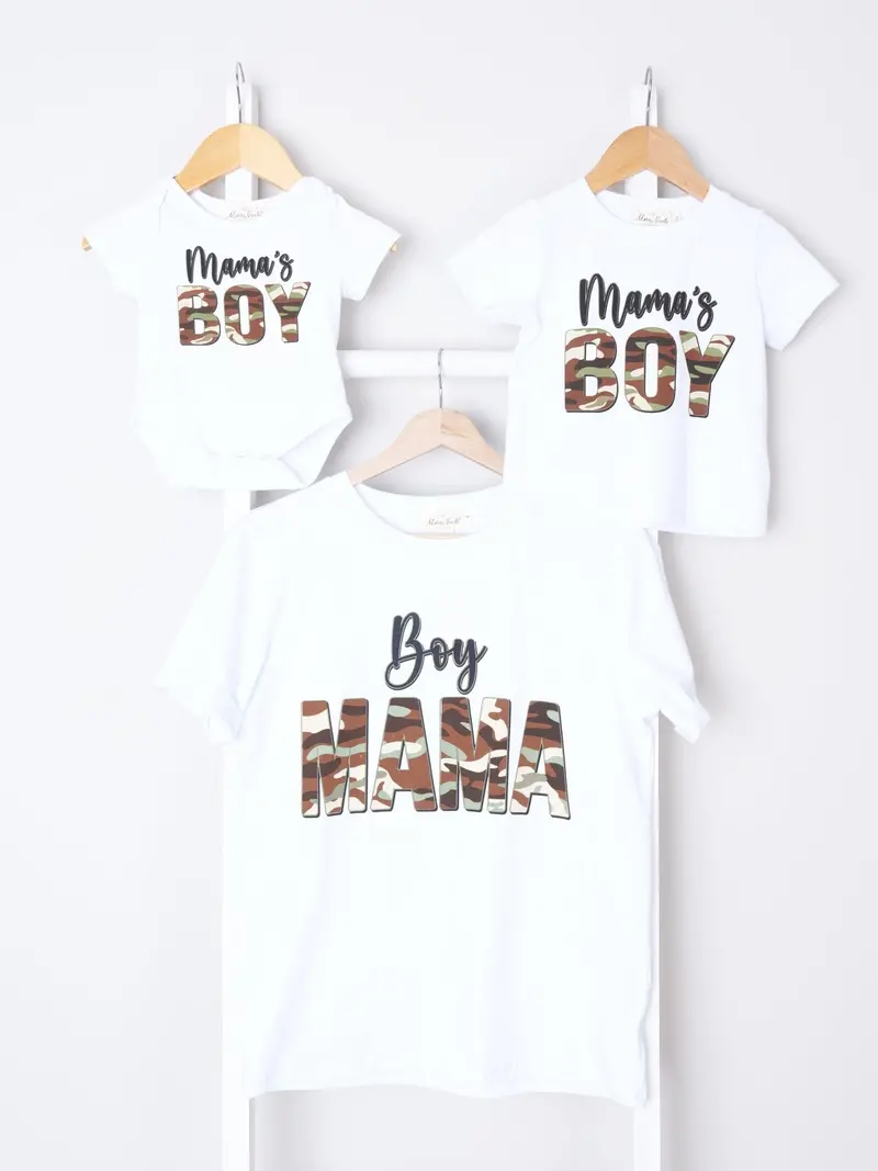 Matching Mom And Baby "Boy Mama" Outfit Set 1