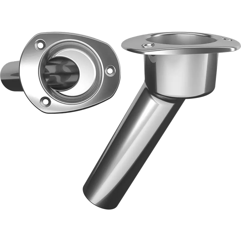 Mate C2030Nd Rod Holder – 30° Angle, Oval Top, 316 Stainless Steel (No Drain) 1