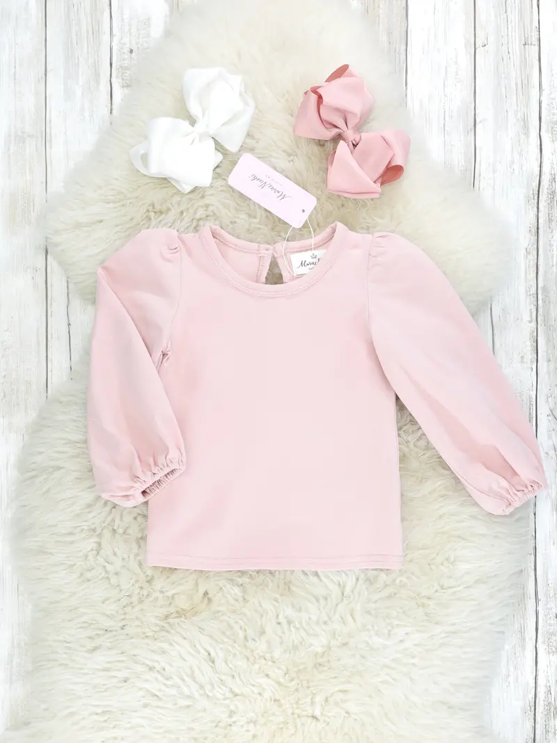 Mauve Puff Sleeve Blouse With Feminine Silhouette 1