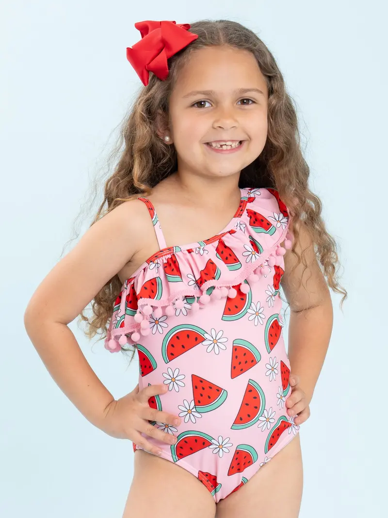 Melon Breeze Ruffle Swimsuit For Kids 1