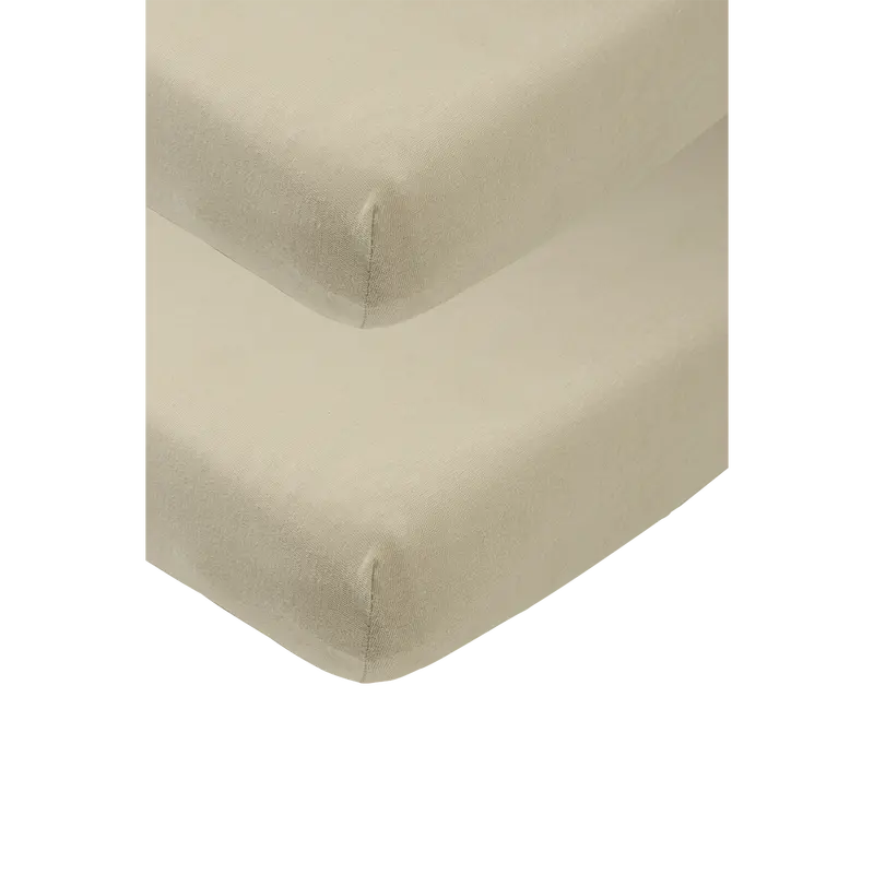 Meyco Baby Jersey Fitted Sheet – 70 × 140 Cm, Taupe (2-Pack, 100% Cotton) 1