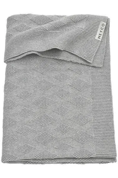 Meyco Cot Blanket – Eco-Friendly Diamond-Knit Grey Melange, 100 X 150 Cm 1