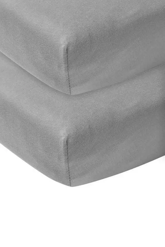 Meyco Jersey Fitted Crib Sheet Set – 2-Pack In Grey, Fits 60 X 120 Cm Mattresses 1