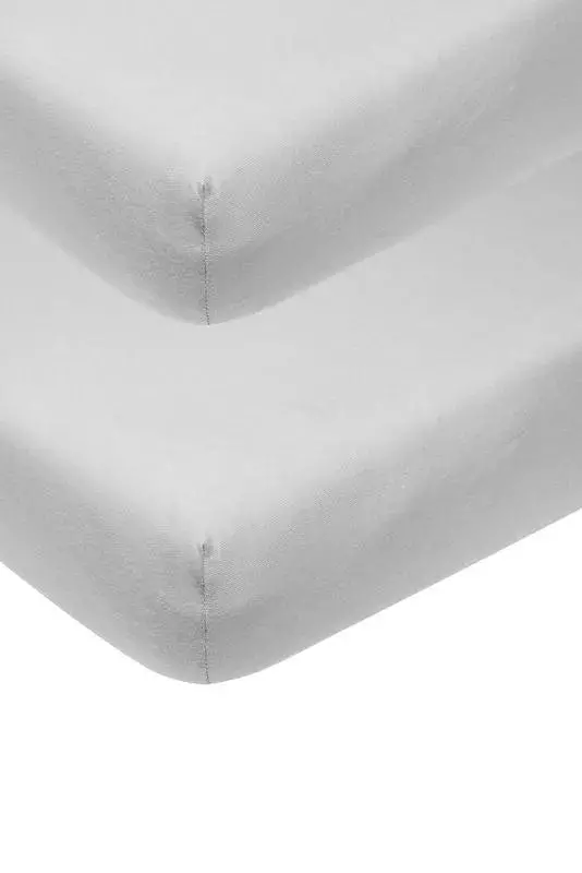Meyco Light Grey Jersey Crib Sheet Set – 2-Pack (60X120Cm) 1