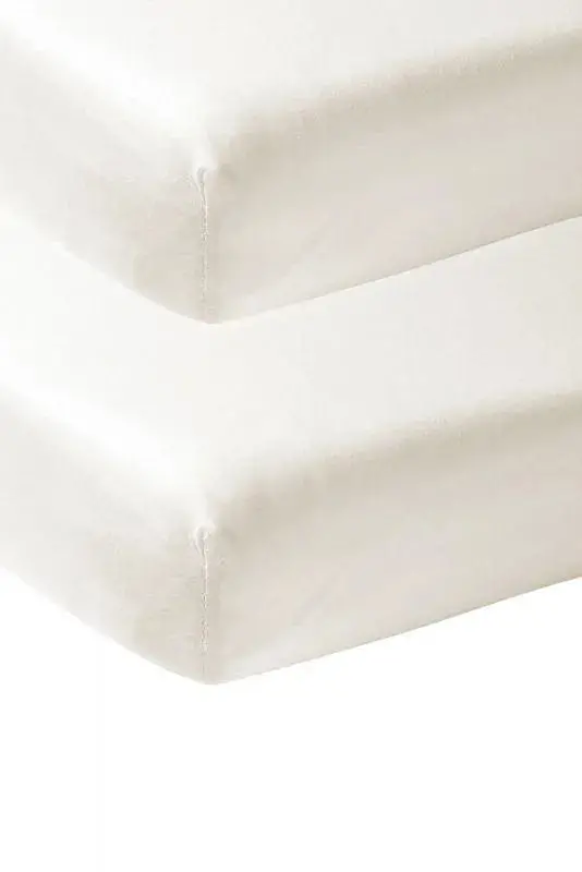 Meyco Off-White Jersey Fitted Sheet Bundle – 2-Pack For Standard 60X120 Cm Mattresses 1