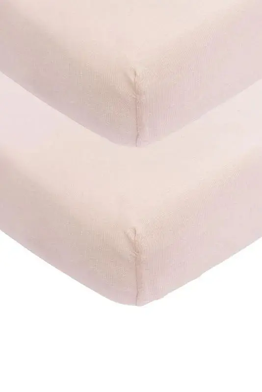 Meyco Soft Pink Jersey Crib Sheet Set – 2-Pack (60X120Cm) 1