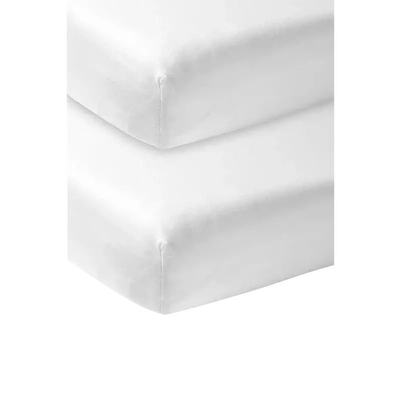 Meyco White Jersey Fitted Sheet Set For Co-Sleeper – 2-Pack (50X90Cm) 1
