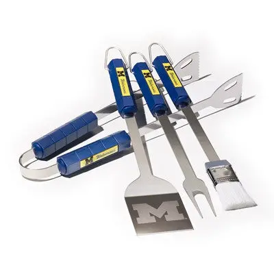 Michigan Wolverines 4-Piece Bbq Tool Set – Team-Themed Grilling Accessories 1