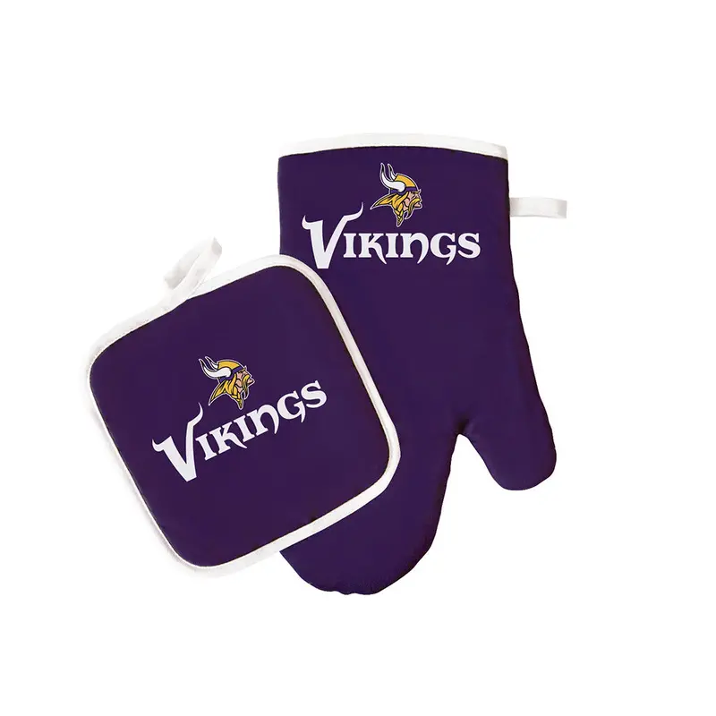 Minnesota Vikings Nfl Cooking Accessories – Heat-Resistant Mitt & Holder Combo 1