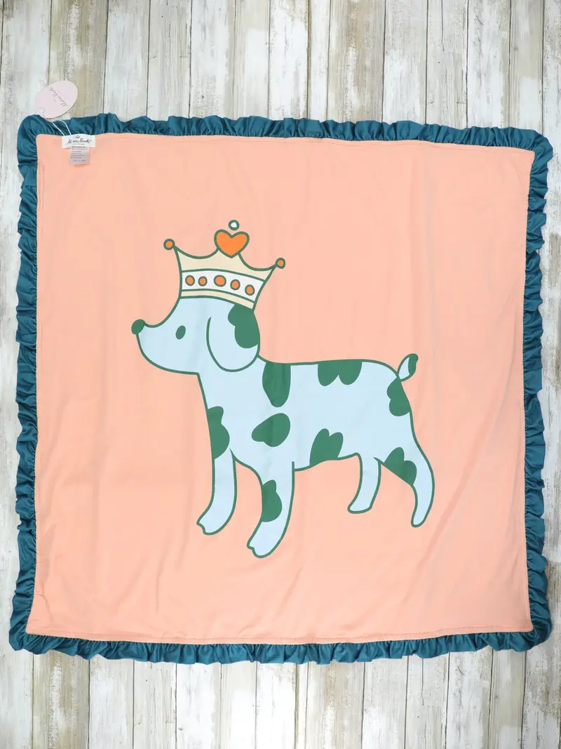 Mnc Royal Pups Eloise Peach Knit Blanket 1