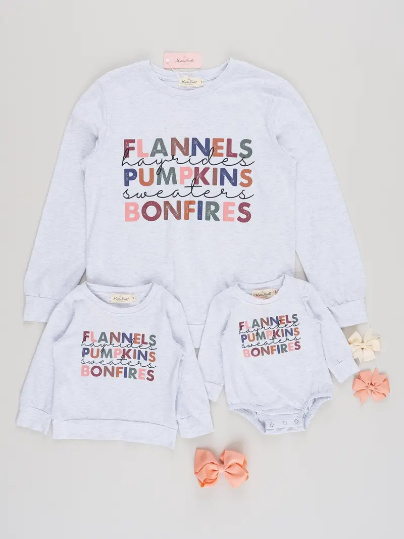 Mom And Me Heather Grey 'Autumn Memories' Matching Shirt 1